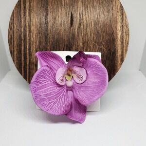 Purple Orchid Flower Hair Clip | Tropical Floral Accessory | Statement Hair Pc